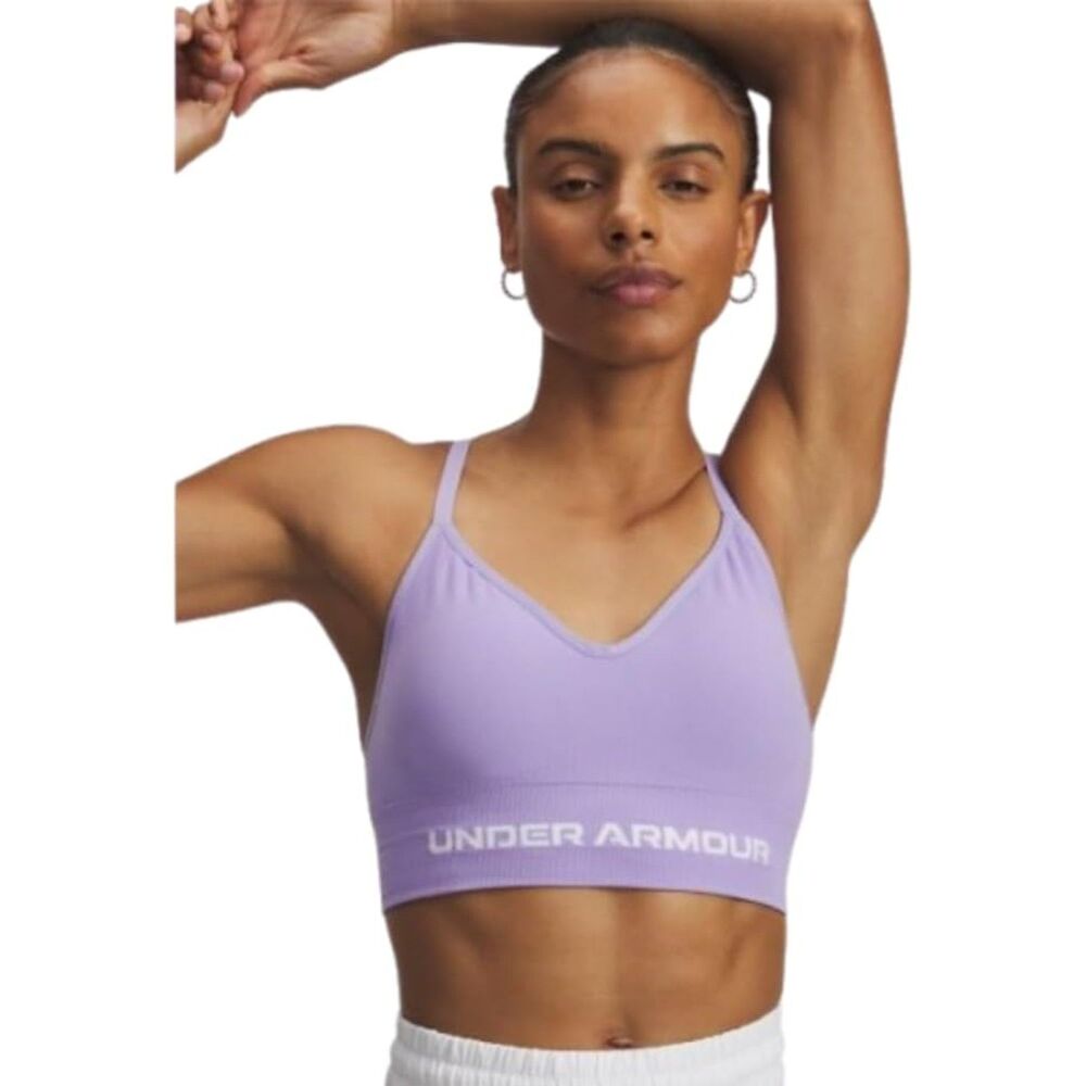 Under Armour Vanish Seamless Low Impact Sports Bra Purple Women's Sz Large NWT